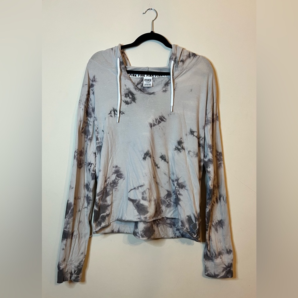 PINK Tie Dye Hooded Long Sleeve